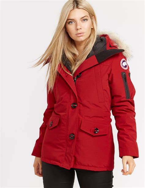 canada goose goose montebello parka jacket  red lyst