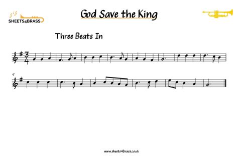 god save  king  trumpet sheetsbrass