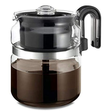 Stovetop Percolator Coffee Pot Glass 8 Cup 40 Oz
