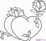 Drawings Coloring Valentine Heart Valentines Hearts Roses Step Drawing Draw Easy Pages Cool Cute Sketch Rose Cliparts Flowers Tattoo Dragoart sketch template