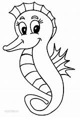 Seahorse Seepferdchen Ariel Flounder Cool2bkids Clipartmag Godzilla sketch template