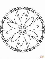 Simple Mandala Coloring Flower Mandalas Pages Printable Easy Color Supercoloring Blank Very Draw sketch template