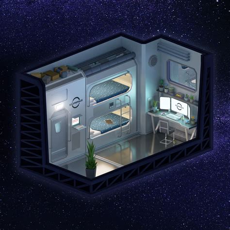 spaceship bedroom igor lomanov  artstation  httpswwwartstation