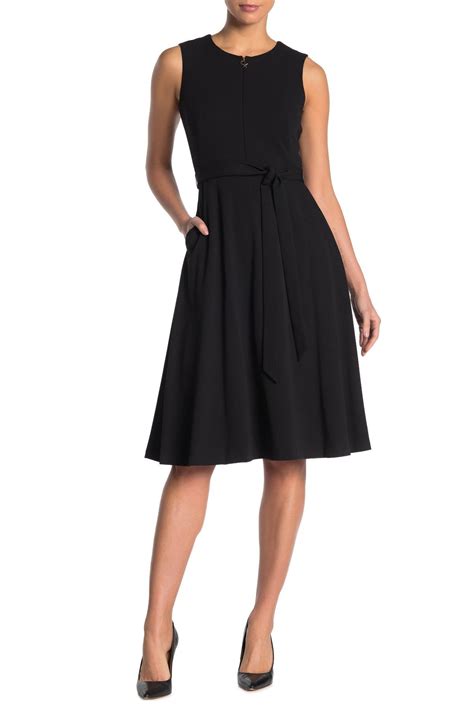 Calvin Klein Belted Fit And Flare Dress Nordstrom Rack In 2020 Fit