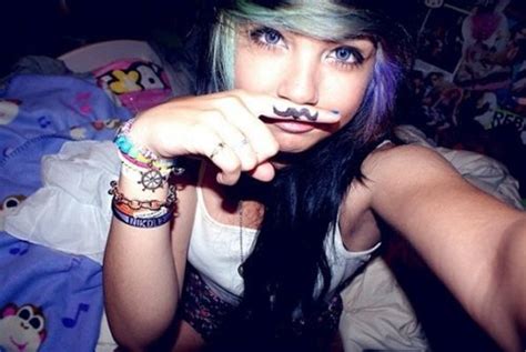 bed girl hair mustache wrist bands image 186338 on