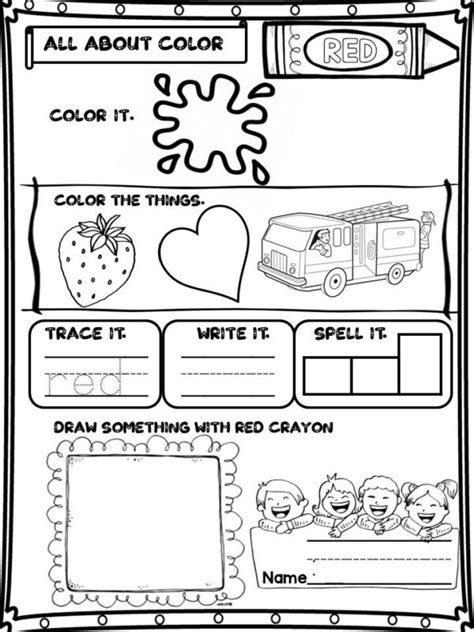 colors colors worksheets kindergarten   teachers