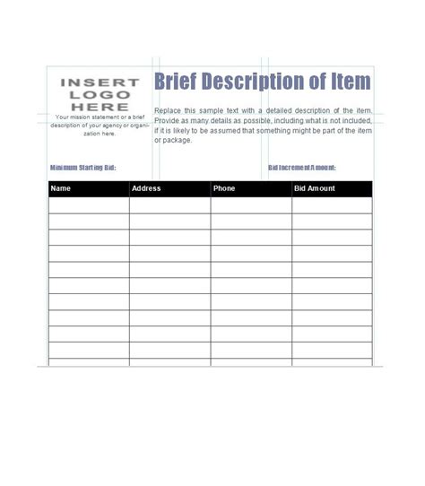 bid sheet template excel hq template documents