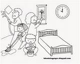 Cleaning Coloring House Pages Clean Family Drawing Clipart Bedroom Color Printable Famil Drawings Time Getdrawings Getcolorings Activity Print sketch template