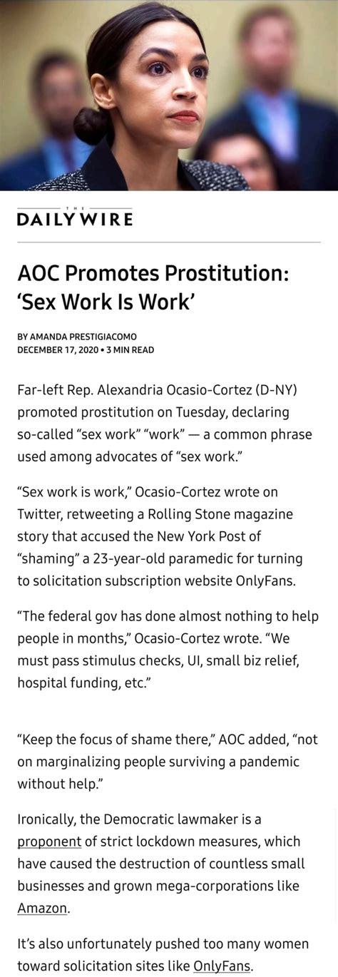 daily wire aoc promotes prostitution sex work is work