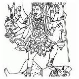 Durga Maa sketch template