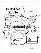 Map Spain Coloring Labeled Clip Abcteach Spanish sketch template