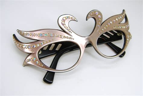 vintage swan satiny pink cat eye eyeglasses frame with aurora