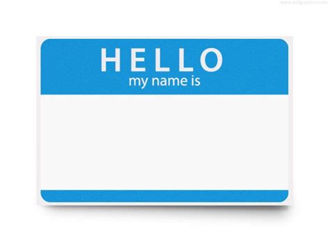 Hello My Name Is Psd Template Vector Graphic