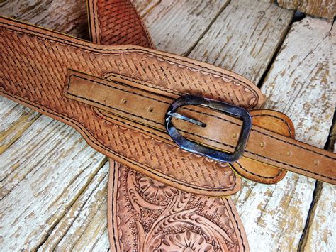 carved leather guitar strap  acoustic  electric guitar bybodzi
