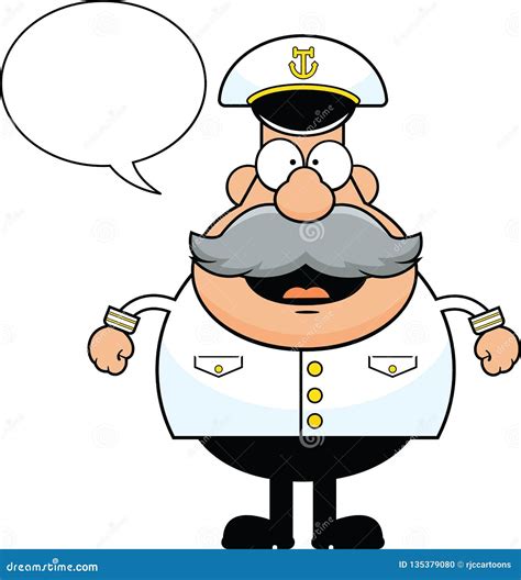cartoon  boat captain happy stock vector illustration  clip
