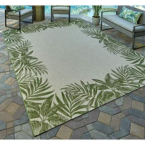 gertmenian  nautical tropical carpet outdoor patio rug  standard palm tree border
