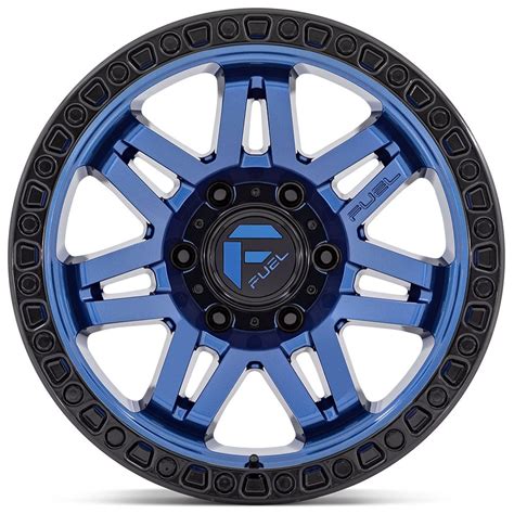 fuel wheels  syndicate dark blue  black ring  road rims fl