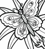 Easy Coloring Adults Adult Pages Butterfly Printable Kids Getdrawings sketch template