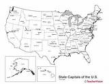 Capitals States Geography Teachervision Outline Fifty sketch template