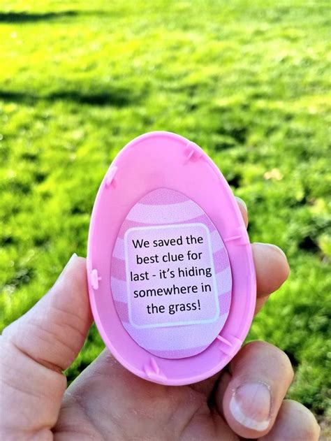 outdoor easter egg hunt with printable clues in 2020 egg