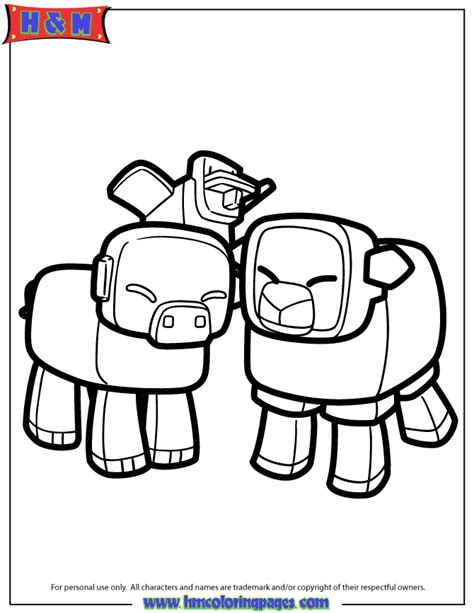 minecraft animals coloring page   coloring pages