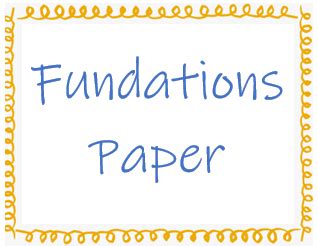 fundations paper elementary literacy
