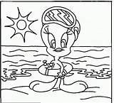 Kids Coloring Summer Pages Beach Holiday Tweety Colouring Colour Break Book Seasonal Source Kid sketch template