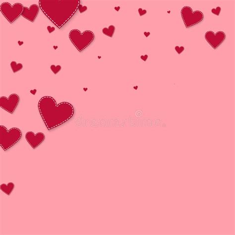 Red Heart Love Confettis Valentine`s Day Falling Stock Vector