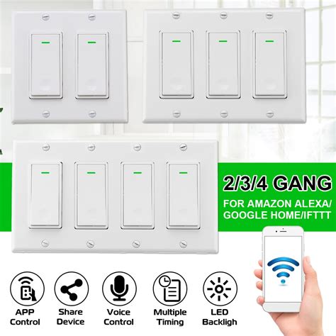 smart wifi wall light switch wifi remote modern panel  alexa home google assistant amazon