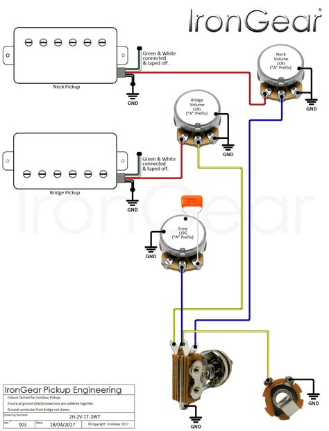 wiring diagram  humbuckers  volume  tone   switch
