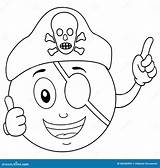 Coloring Pirate Patch Eye Smiley Hat Thumbs Skull Illustration Preview sketch template