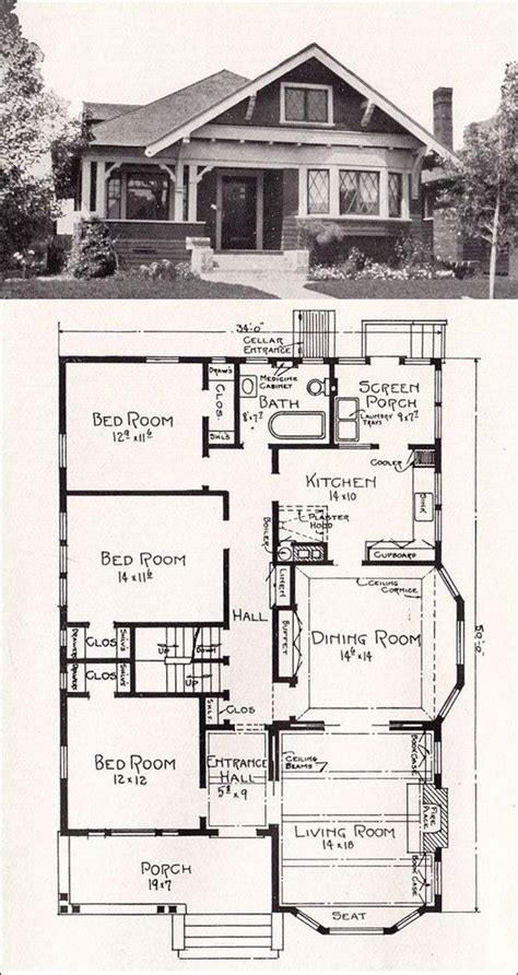 cottage house stillwell vintage bungalows plans transitional bungalow floor plan