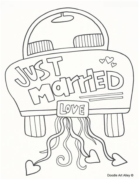 pin  angel vang   happily   wedding coloring pages