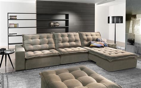 sofa amaroke de canto retratil  reclinavel reclinavel decoracao sala sofa cinza decoracao