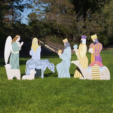 piece add  large outdoor nativity outdoor nativity store