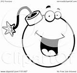 Bomb Happy Cartoon Face Clipart Smiling Coloring Vector Thoman Cory Outlined Royalty Clipartof sketch template