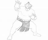 Sumo Wrestler Ganryu sketch template