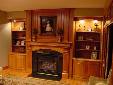 custom  fireplace mantel  built  shelving  bbg