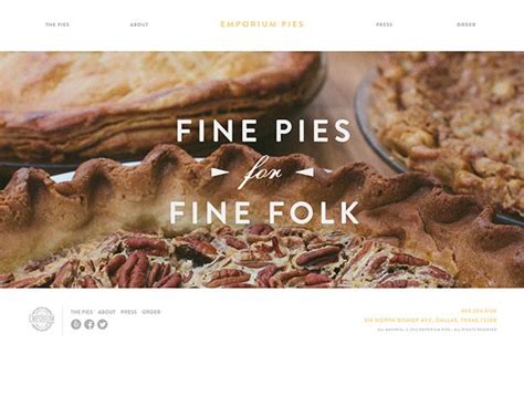 emporium pies foodie design food web design typography
