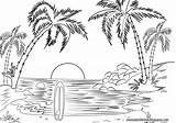 Mewarnai Pantai Sketsa Pemandangan Alam Mysha Keindahan sketch template