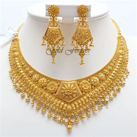 carat indian gold necklace set  grams codens gold