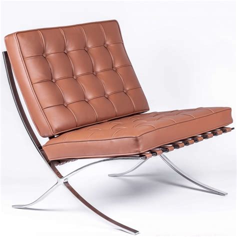 barcelona cognac stoel inspiratie leren fauteuil design meubelen