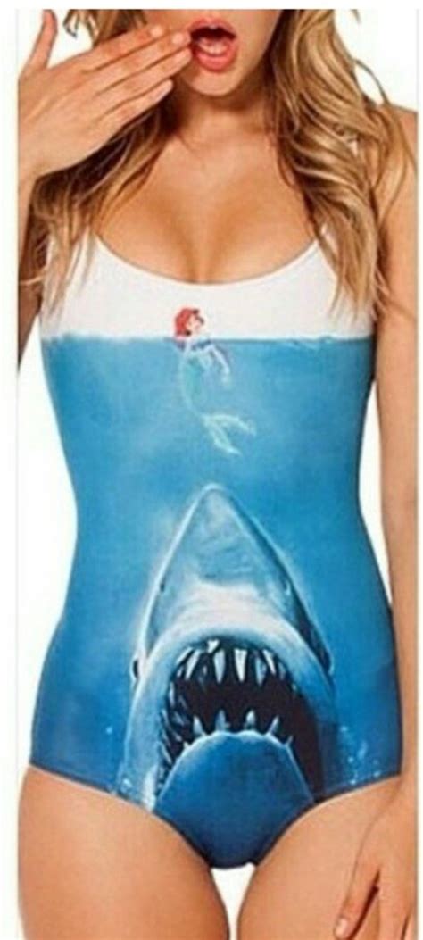 Bathing Suit One Piece Jaws Killer Great White Shark