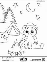 Campfire Coloring Kids Pages Print Printable sketch template