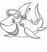 Coloring Shark Baby Pages Mouth Open Printable Drawing Cool Snorkeling Gear Print Cartoon Sheets Color Kids Adults Getdrawings Template Getcolorings sketch template