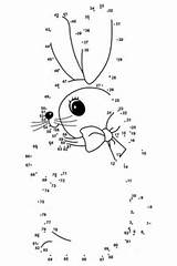 Pascua Punt Unir Puntini Conejo Bunny Pasqua Paashaas Unisci Pasen Dibujos Colorare Coniglio Pasquale Disegni sketch template