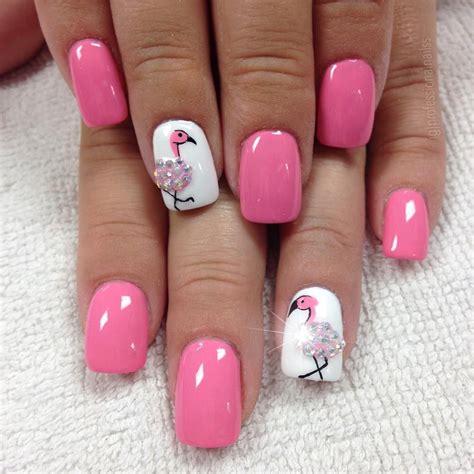 flamingo nails unicorn nails fingernails gel nails acrylic nails