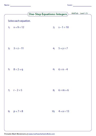 solving linear equations  fractions worksheet
