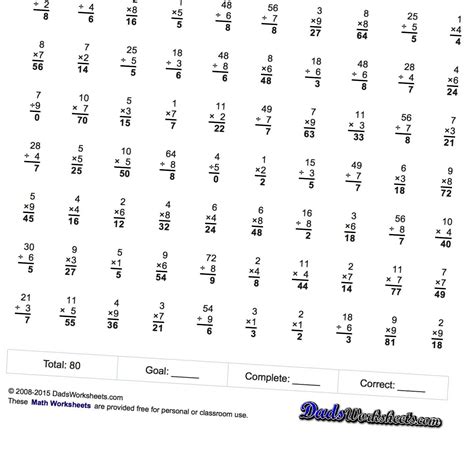 mixed multiplication  division worksheets math worksheets