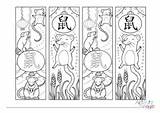 Bookmarks Rat sketch template